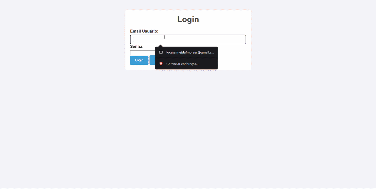 GIF: Login do Sistema