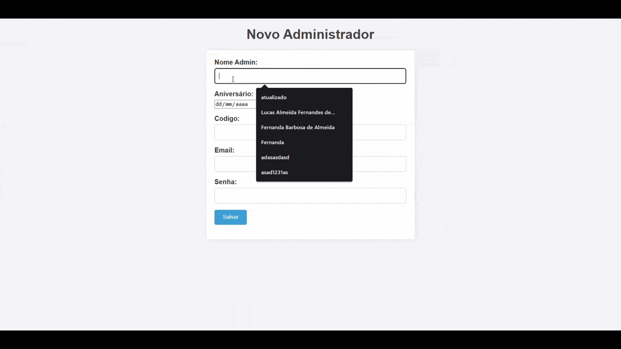 GIF: Gerenciamento de Admin