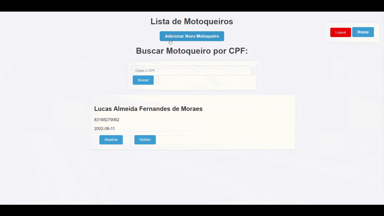 GIF: Gerenciamento de Motoqueiros